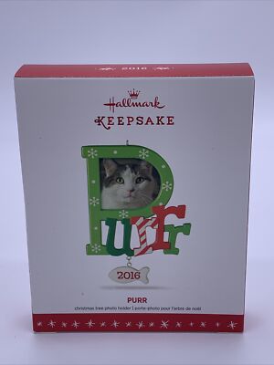 Hallmark 2016 PURR Cat Photo Holder Frame Keepsake Ornament Kitten Fish