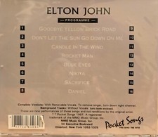 1061 ELTON JOHN   POCKET SONGS/ JUST TRACKS KARAOKE CDG  LOT MI