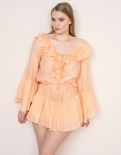 AGENT PROVOCATEUR GORGEOUS PEACH ELODI SHIRT DRESS BEACH COVER UP SIZE M/L BNWT