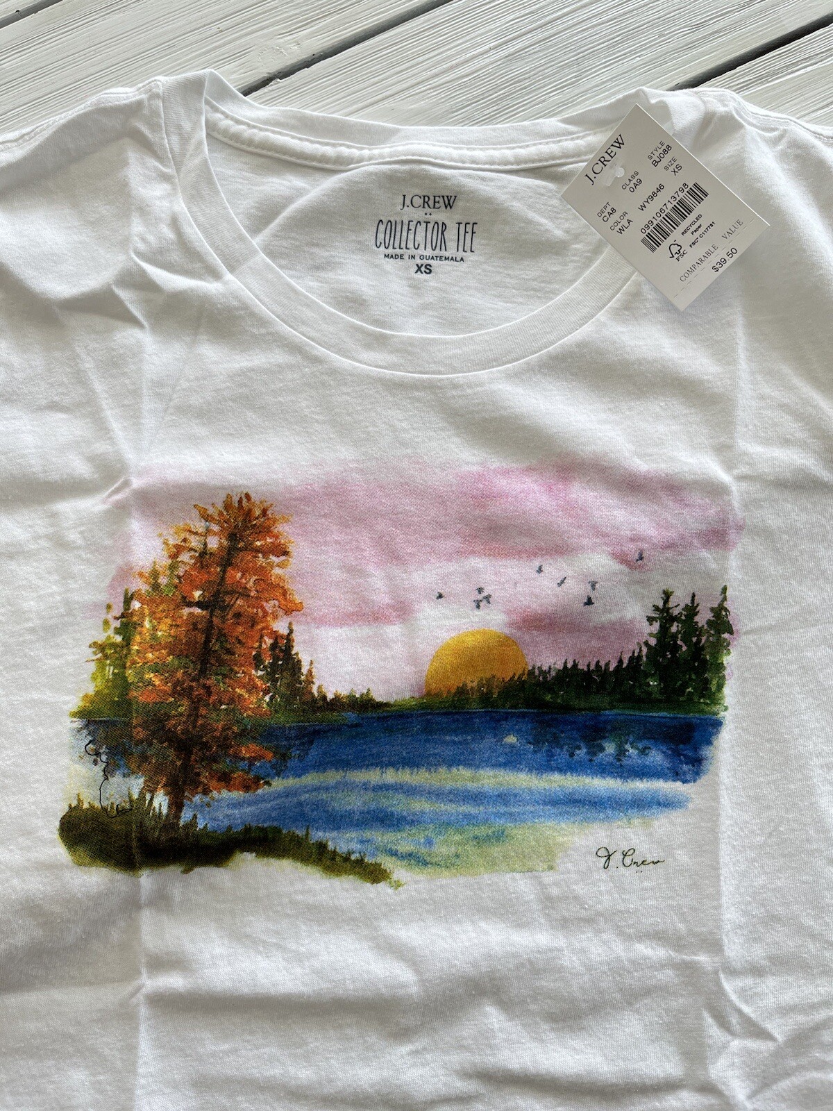 J. Crew Factory Women's "Watercolor Lake" Collector’s T Shirt eBay