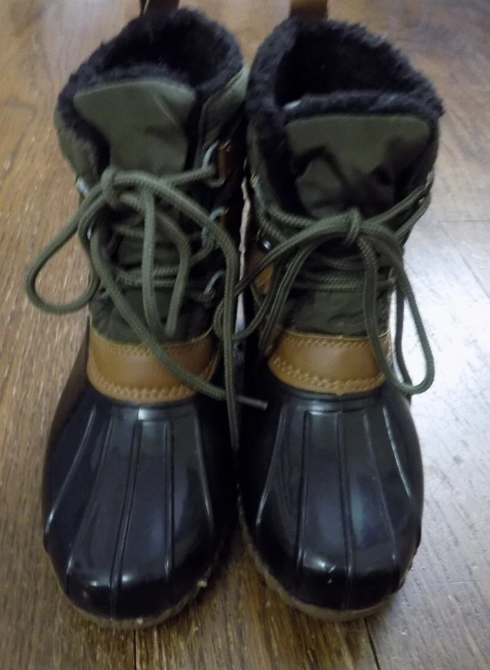 Sporto The Original Duck Boots Olivia Olive Black Lined Quilted Boots sz 5 GUC - Image 2 of 4