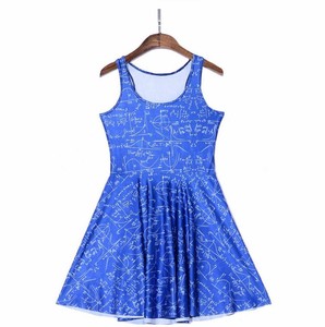 Adorable-Geeky-Math-Nerd-Science-Big-Bang-Skater-Dress-Geek-Nerdy-Cute-Blue