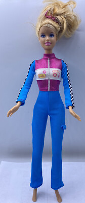 Barbie 1999 Race Car Driver 12  Doll I Can Be A Race Car Driver Blond Blue Eyes
