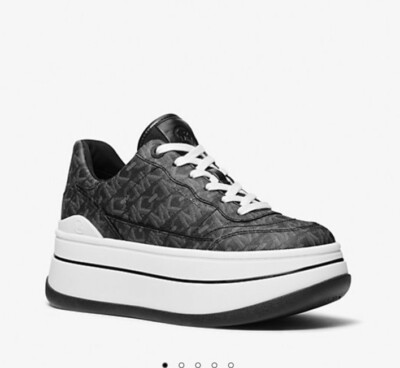 Michael Kors Hayes Lace Up Platform Sneakers MK Signature Logo