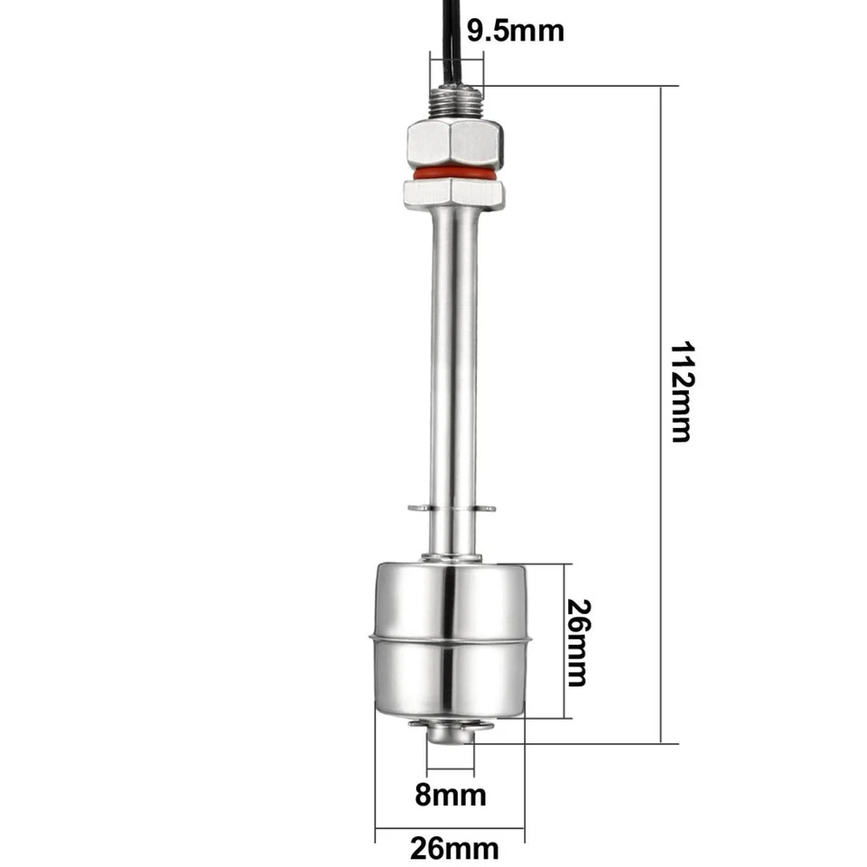 Cuve acier inoxydable Vertical Capteur niveau eau liquide interrupteur flotteur - Photo 2/3