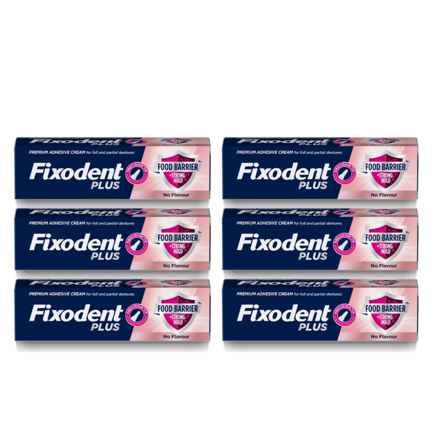 3x Fixodent Plus (Food Barrier) Denture Adhesive Cream NO FLAVOUR/NEUTRAL - 40g - Image 33