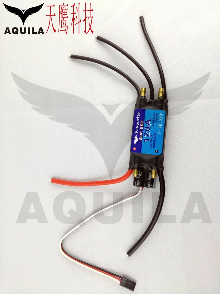 120A Brushless Senseless Boat 6S/24V ESC Speed Controller Waterproof 5V/5A RC  - Image 2 of 4