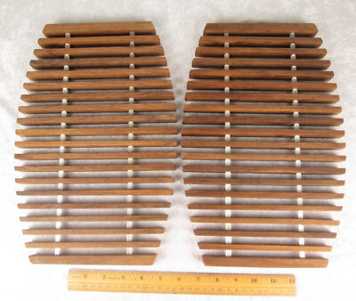 Pair Danish Modern Teak Trivets 13-3/8 in Long 9in Wide Vintage Mid Century Mod