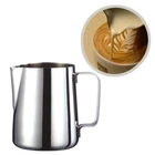 Silver Stainless Steel Water Coffee Milk Frothing Pitcher Jug Kitchen 350ml
