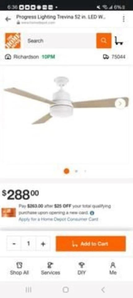 Progress Lighting Trevina 52 Trevina 52" 3 Blade Indoor Ceiling - White - Image 4 of 4