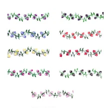 Unotrim 1.25" Blue Pink Yellow Red Purple Fuchsia Black Rose Embroidered Trim