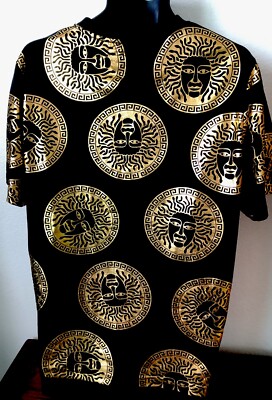 BAROQUE GOLD Chain Men s Italian Designer Billionaires Greek God NWT T-shirt L