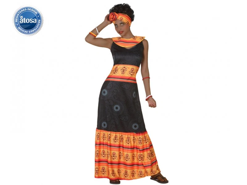 Costume Africana donna abito lungo etnico multicolore Africa