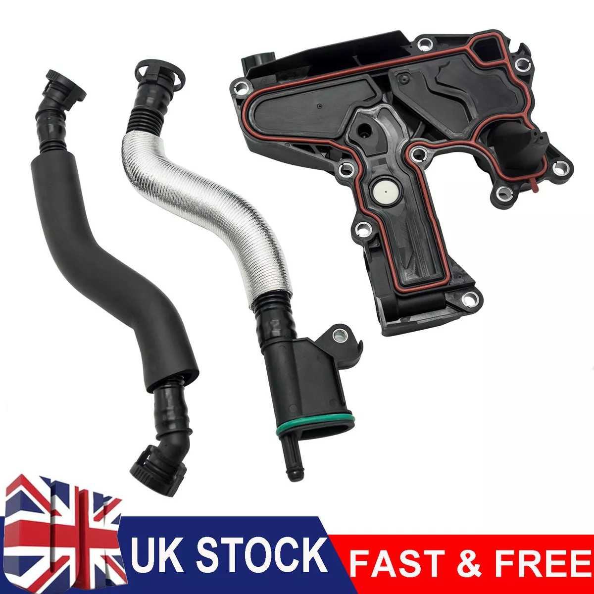 PCV VALVE CRANKCASE VENT COVER OIL SEPARATOR 2 HOSES FOR AUDI TT 1.8TFSI 2.0TFSI
