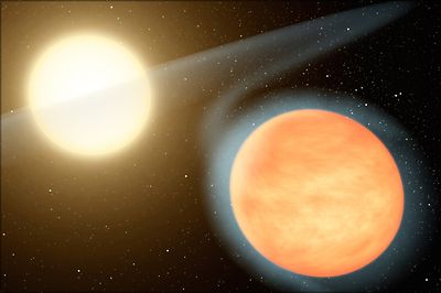 Poster, Many Sizes; Concept Art Of Orange Hot Gas Exoplanet Wasp-12B And Its Sta