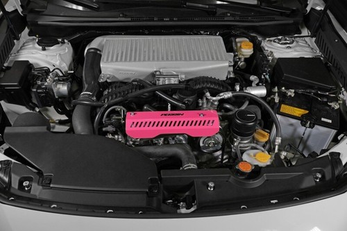 Perrin Pulley Cover (Short Version-Works w/AOS System)-Hyper Pink Fits 22-23 WRX - Picture 4 of 10