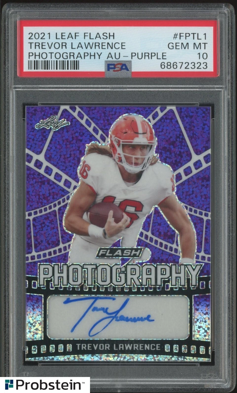Trevor Lawrence Leaf Flash Photography Autographs #FPTL1 Purple