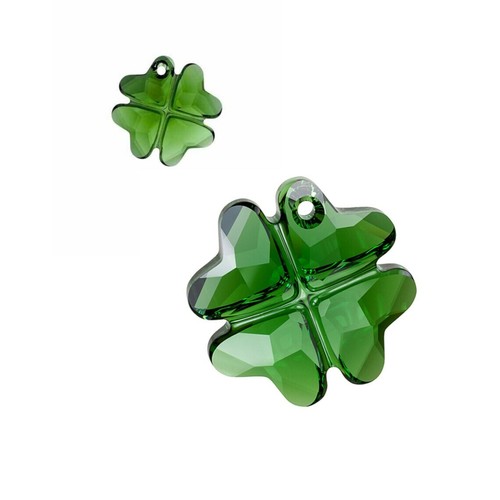 Kleeblatt Anhänger 6764 Swarovski® Dark Moss Green (260) 23mm - Bild 1 von 2