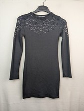 Atmosphere Ladies Size 12 Black Lace Detail Long Sleeve Bodycon Dress