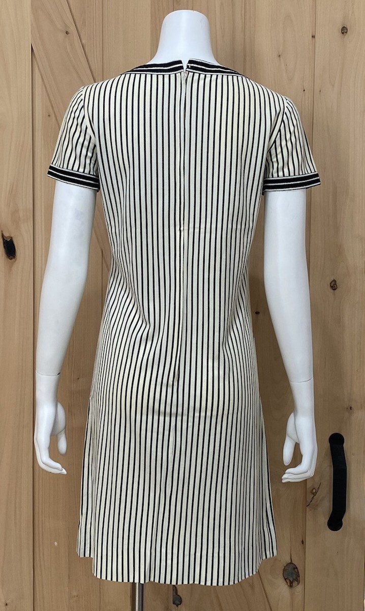 Vintage R&K Originals Black White Shear Stripe Dress Vintage R&K Originals Black White Shear Stripe Dress