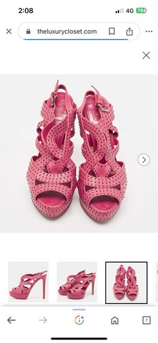 Genuine Christian Dior Pink Studded Leather Heels Size 41 - Bild 12 von 12