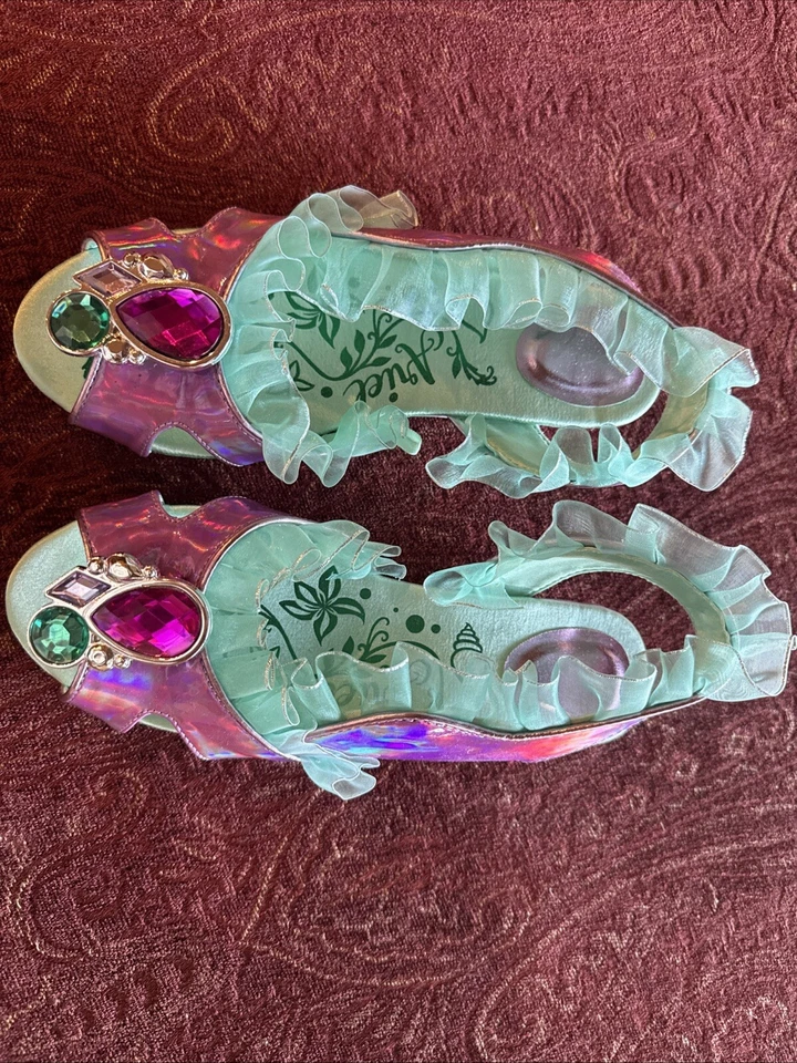 Disney Ariel Disfraz Zapatos 6 Talla Princesa Niñas La Sirenita Halloween NUEVO Foto 2 de 4