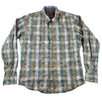 Wrangler XL Retro Premium Western Shirt Pearl Snap Button Plaid Fractal Design