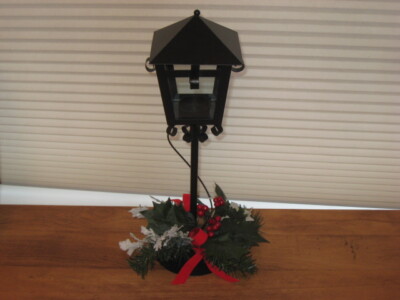BLACK 15  T-LITE LANTERN W/ DECORATED CHRISTMAS