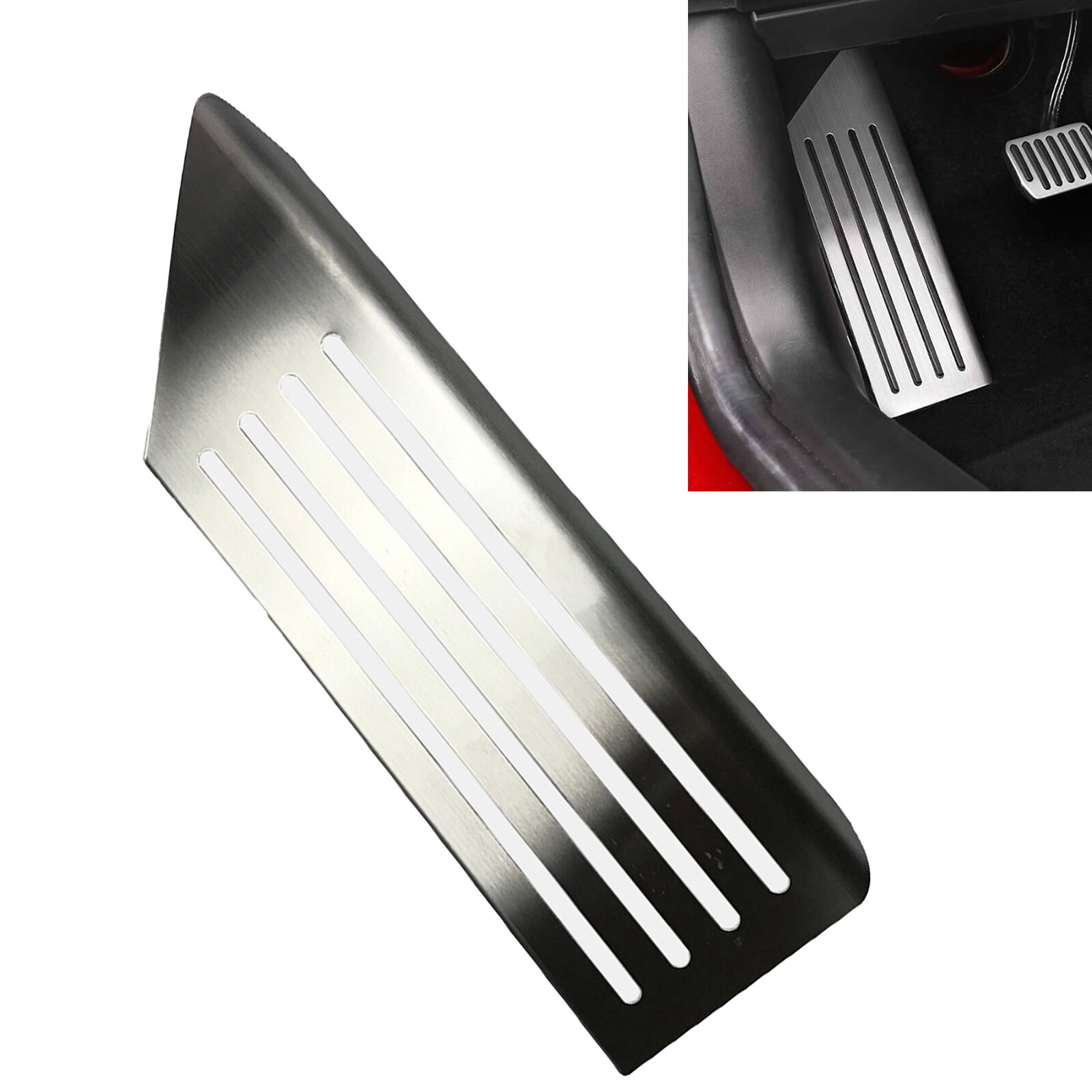 Car Footrest Dead Pedal Cover Stainless Steel For Tesla Model 3 2021-2023