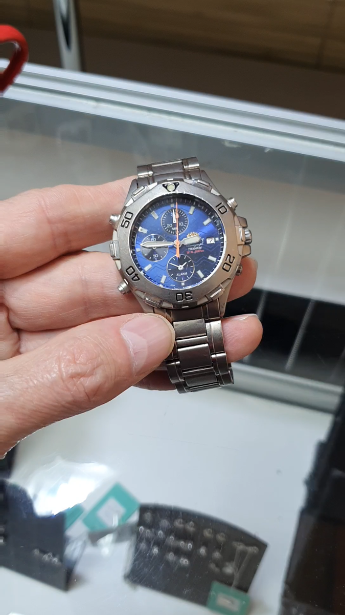 ORIENT Chronograph Titanium Ref.TA0K-C00 CA Blue Dial Watch | eBay