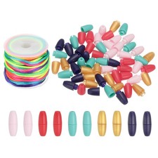 60 Set 24mm Breakaway Clasps with 20m Nylon Lanyard String Cords, Multicolor