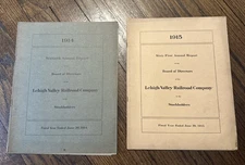 1914 & 1915 Lehigh Valley Railroad Annual Reports Vintage Memorabilia 1915 w/Map