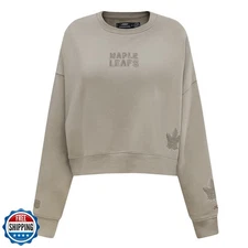 Pro Standard Womens NHL Toronto Maple Leafs Wingspan Crewneck Sweatshirt Taup