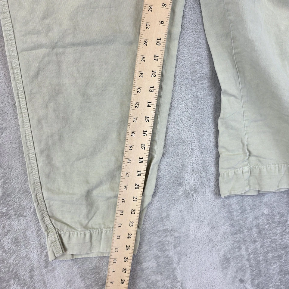 Zara Pants Mens Large Sage Green Linen Blend Drawstring Elastic Waist Jogger - Image 4 of 4