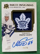 ILYA Mikheyev The Cup 🏒 2019-20 ROOKIE Inked Insignias LEAFS now HAWKS /75!