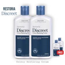BUY 2 FREE 2 Restoria Original Discreet Unisex Hair Color Restoring Cream 250ml