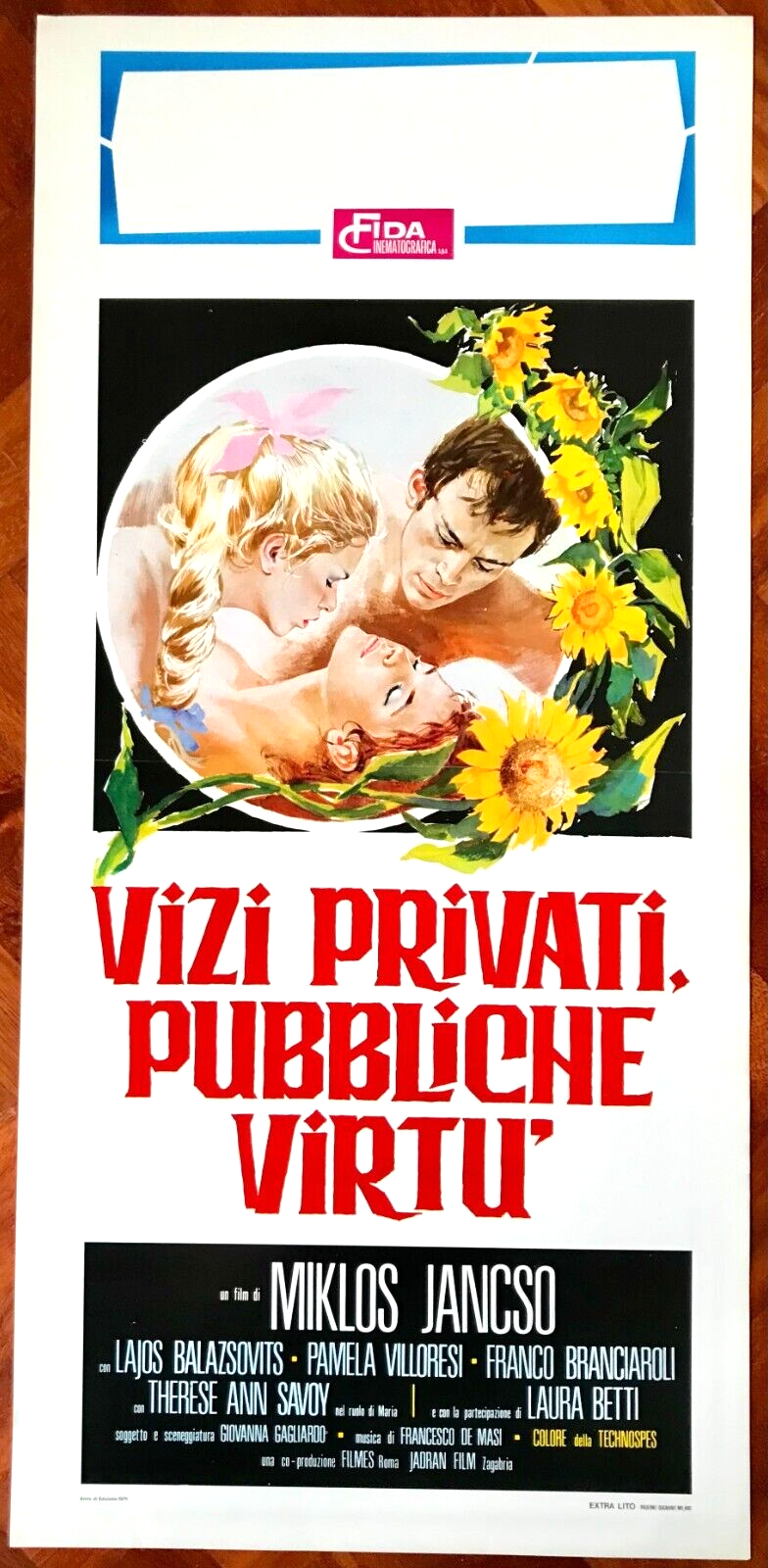 Locandina originale film Vizi privati, pubbliche virtù (1976) - Regia di Miklós Jancsó