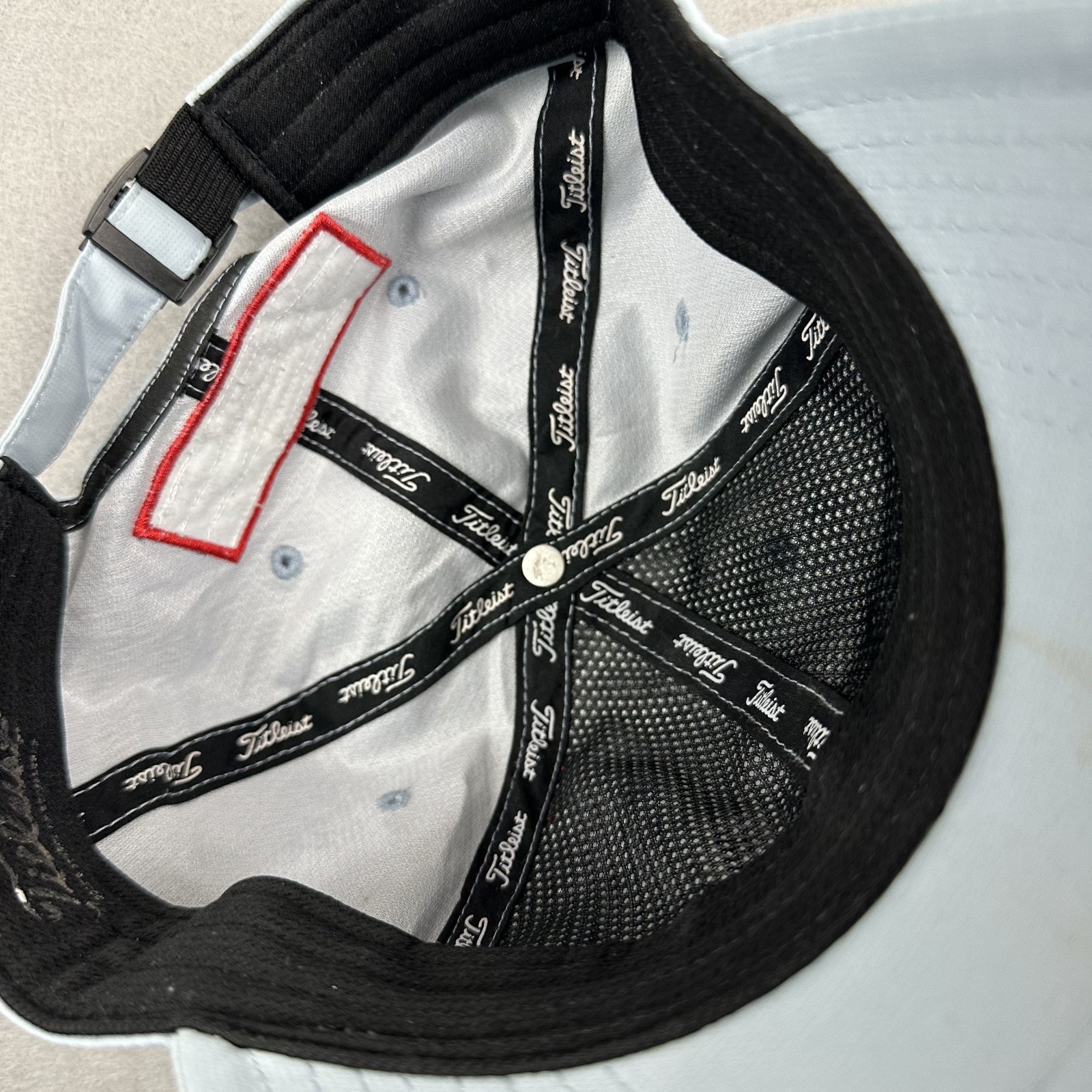 Titleist Hat Cap Men Strap Back Blue Solid Canvas… - image 9