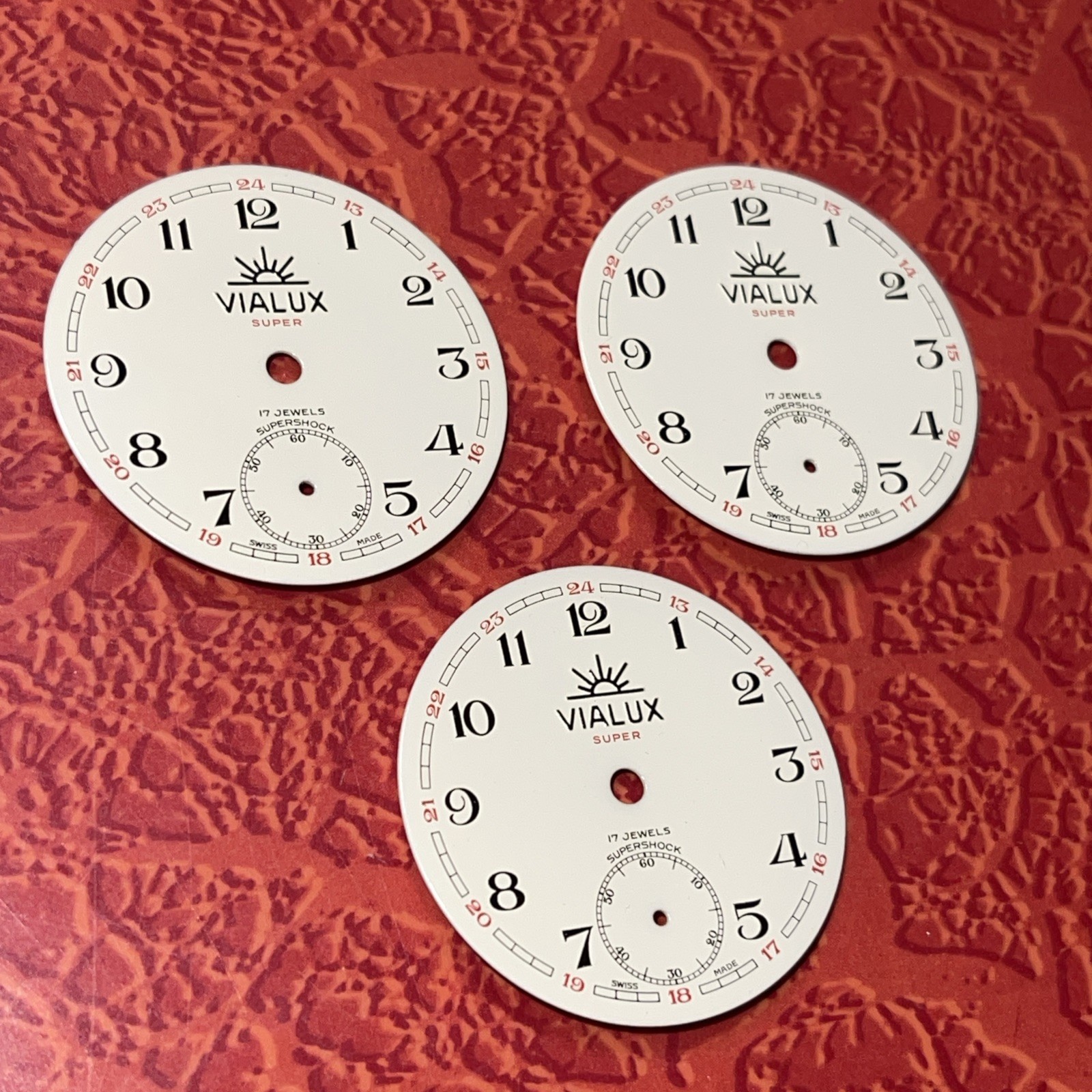 17 SUBERSHOCK Swiss LOT -SUPER- Pocket 3 Made Dial OF VIALUX Jewels Watch 36mm - vintagewatches.pk