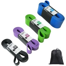 Heavy Duty Resistance Bands Set, 4 Resistance Levels 25-175LBS, 82 Inch Natur...