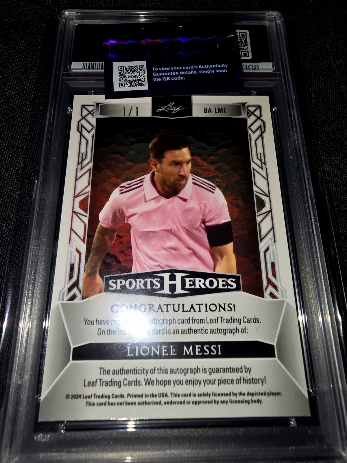 💰$4K #1/1 PSA POP 1! HOLO AUTO INVESTMENT+!🤑$CARCE CRYSTAL LIONEL MESSI SIGNED view 9