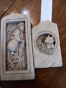Set Of Carruth Studios Plaques, 1996, Field Mouse #1 and #2