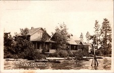 RPPC Dr. Ford Cottages Arbutus Beach Michigan Real Photo Postcard KRUXO 1910s