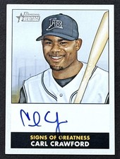 2007 BOWMAN HERITAGE AUTO CARL CRAWFORD SIGNED AUTOGRAPH