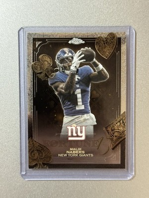 Malik Nabers New York Giants Topps Chrome Football NFL 2025 FORTUNE15 INSERT