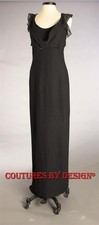 St John Knits Jeweled Black Gown Back Detail With Train Size 8 NWT MSRP 1695