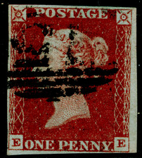 SG10, 1d deep red-brown, USED. Cat £50. EE