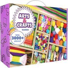 3000Pcs DIY Arts and Crafts Supplies Kit for Kids - Kids Craft Kits Art Suppl...