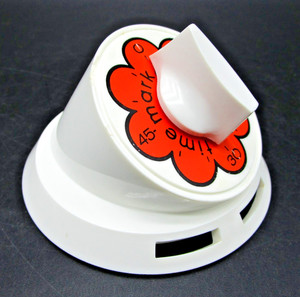Vintage MARK TIME One Hour Timer Daisy Orange Flower Retro 60s 70s Kitchen Timer