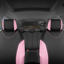 Ultrasleek Pink Black Car Seat Covers Full Set Front Rear - Universal Fit